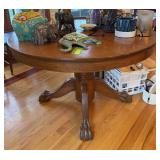 45” round dining table w paw feet