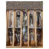 Drawer full of flatware, several patterns
