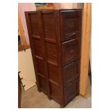 Oak four drawer file cabinet