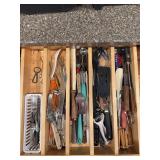 Drawer of kitchen utensils