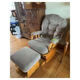 Glider rocker w gliding foot rest