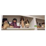 Ten Native American dolls