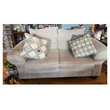 Peak Living 7’ loveseat and coordinating throw pillows