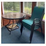 42” round glass topped coffee table with 4 chairs