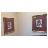 Pair rose prints 18 x 21