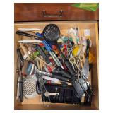 Drawer of kitchen utensils