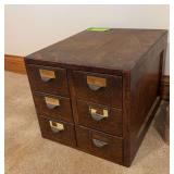 Globe oak six card file