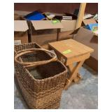 Folding stool and market basket
