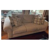 8’ Peak Living sofa with coordinating pillows