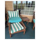 Chair and footrest w matching side table