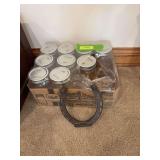 Nine new quart Ball jars and lucky horseshoe