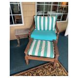 Chair and foot rest w side table