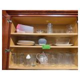 Drinking glasses, plates, pottery, etc Top 3 shelves