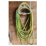 Green garden hose