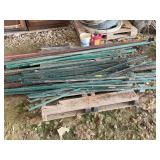 Large quantity of garden t posts and fence braces