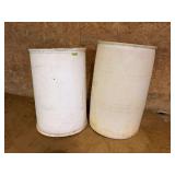 2 55gal poly barrels