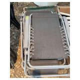 2 folding chaise lounge chairs and 2 cots