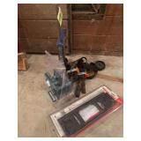 Hinge template, passage set boring set, lifting clamp and strap clamps