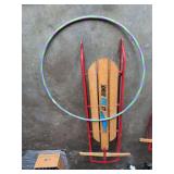Sno Hawk toboggan and hula hoop (send video of you using them together)