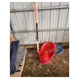 Pair of skis and sled