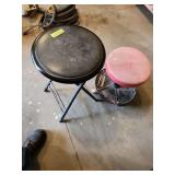 Rolling shop stool and folding bar stool
