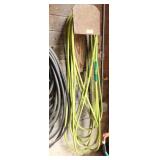 Green garden hose