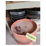Buckets with oil