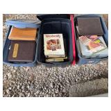 3 totes of Woodsmith woodworking magazines and books