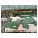 John Deere front suitcase weight bracket and 4 suitcase weights