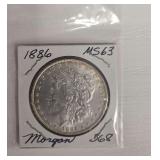 1886 MS63 Morgan 368 One Dollar