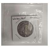 1943 S F Walker Half Dollar
