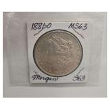 1881-0 MS63 Morgan 363 One Dollar