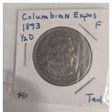 1893 Columbian Expos 1/2D F 40 TED Half Dollar
