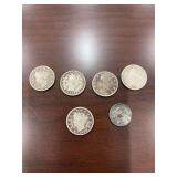 1902 (2 each), 1904, 1907, 1910 Liberty Head “V” Nickles, 1964 Dime