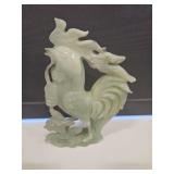 Light Green Jade Hand Carved Stone Rooster