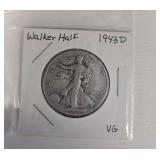 1943D VG Walker Half Dollar