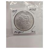 1889 MS63 Morgan 366 One Dollar