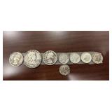 Various coins, 1943, 1952, 1939, 1941