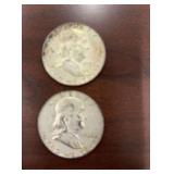 1959 and 1962 Franklin Half Dollars