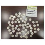 Mostly Mercury Dimes - 8 Eisenhower, 5 Oz = 57 Coins