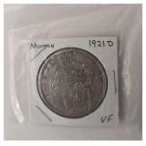 1921D VF Morgan One Dollar