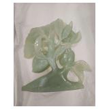 Hand-Carved Light Green Jade - Tree with Leaves