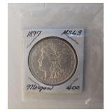 1897 MS63 Morgan 400 One Dollar