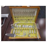 Wallace Sterling Silverware Set in Wooden Box - See Photos for ALL Pieces Count and Weights in Order to Calculate Entire Weight