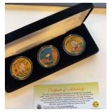 Peanuts Halloween 3 Coin Set-24kt Gold Plated JFK Dollars