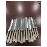 14 Sterling Handled Knives handles for scrap or use 810g grams