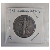 1937 Walking Liberty Half Dollar