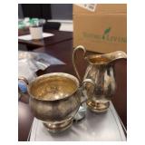 Sterling Cream 4 1/2”x3 1/2” and Sugar 3”x5” set