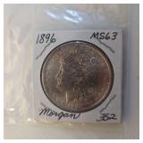 1896 MS63 Morgan 352 One Dollar