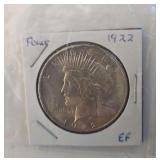 1922 EF Peace One Dollar